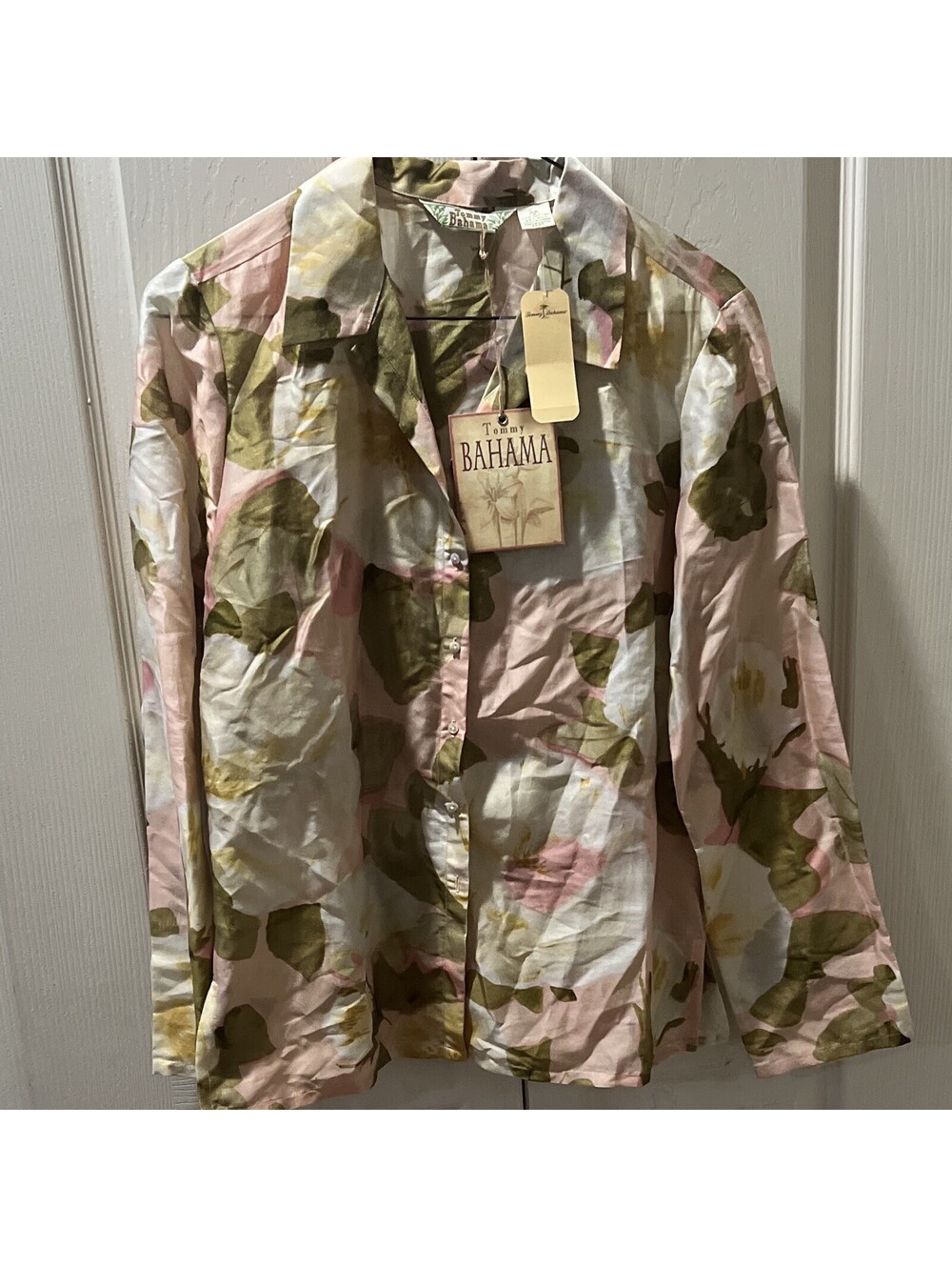 Tommy Bahama Women’s XS Floral Long Sleeve Button-Down Shirt Cotton/Silk